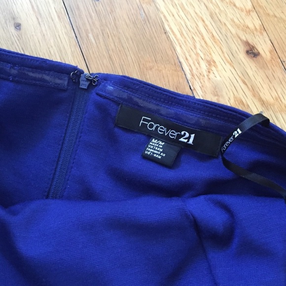 Forever 21 Blue Strapless Dress Sz M - Picture 2 of 3